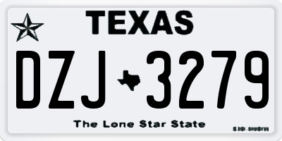 TX license plate DZJ3279
