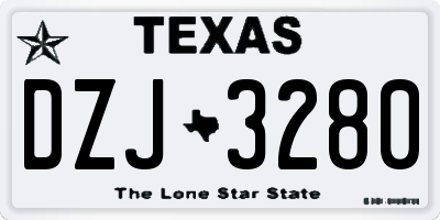 TX license plate DZJ3280