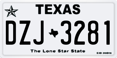 TX license plate DZJ3281