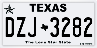 TX license plate DZJ3282