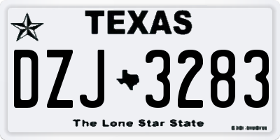 TX license plate DZJ3283