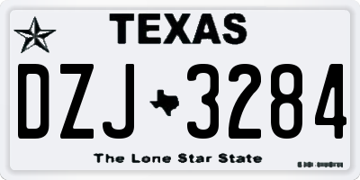 TX license plate DZJ3284
