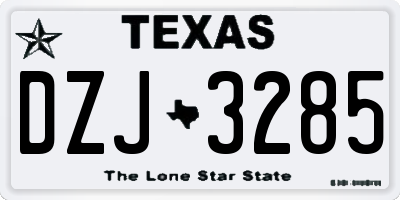 TX license plate DZJ3285
