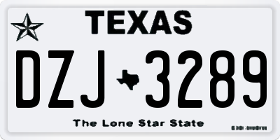 TX license plate DZJ3289