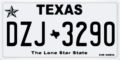 TX license plate DZJ3290