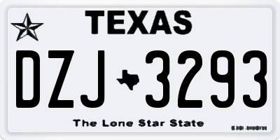 TX license plate DZJ3293