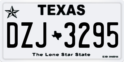 TX license plate DZJ3295