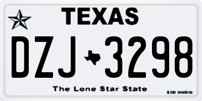 TX license plate DZJ3298