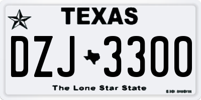 TX license plate DZJ3300