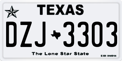 TX license plate DZJ3303
