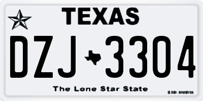 TX license plate DZJ3304