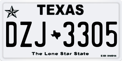 TX license plate DZJ3305