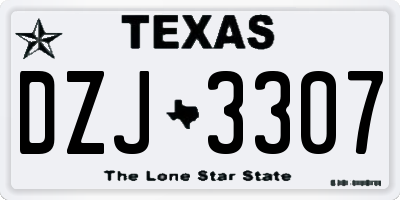 TX license plate DZJ3307