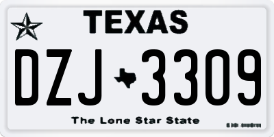 TX license plate DZJ3309