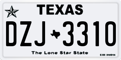 TX license plate DZJ3310