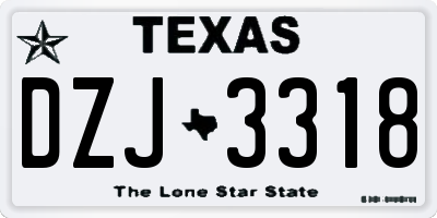 TX license plate DZJ3318