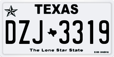 TX license plate DZJ3319