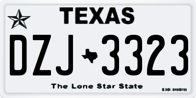TX license plate DZJ3323