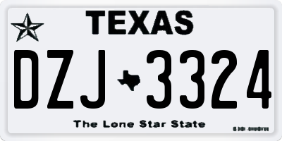 TX license plate DZJ3324