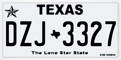 TX license plate DZJ3327