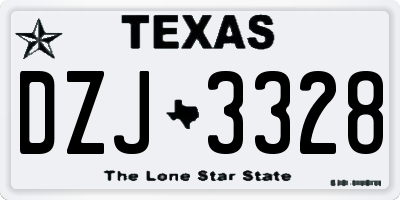 TX license plate DZJ3328