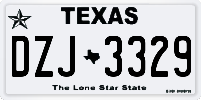 TX license plate DZJ3329