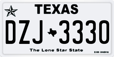 TX license plate DZJ3330