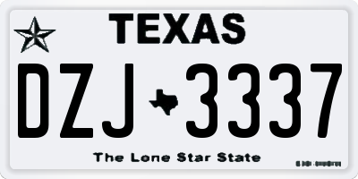TX license plate DZJ3337