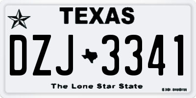 TX license plate DZJ3341