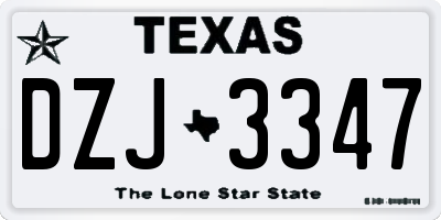 TX license plate DZJ3347