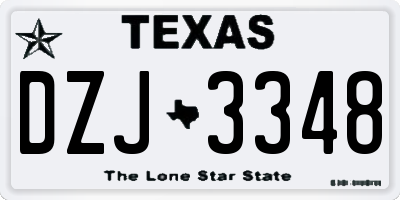 TX license plate DZJ3348