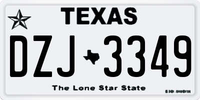 TX license plate DZJ3349