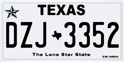 TX license plate DZJ3352