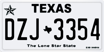 TX license plate DZJ3354