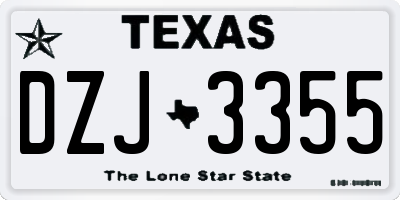 TX license plate DZJ3355