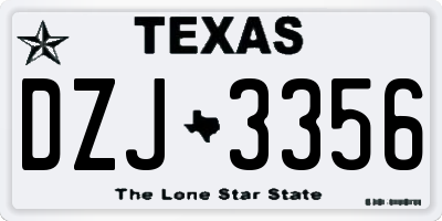 TX license plate DZJ3356