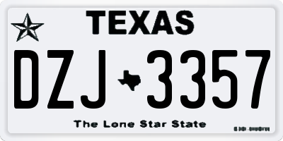 TX license plate DZJ3357