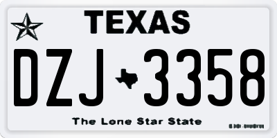 TX license plate DZJ3358