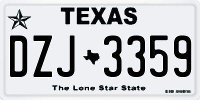 TX license plate DZJ3359
