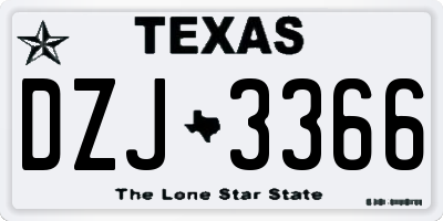 TX license plate DZJ3366