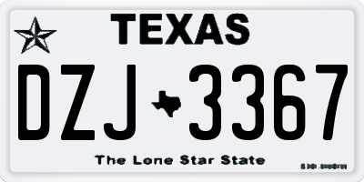 TX license plate DZJ3367