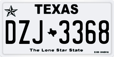 TX license plate DZJ3368