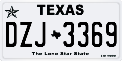 TX license plate DZJ3369