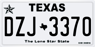 TX license plate DZJ3370