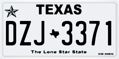 TX license plate DZJ3371