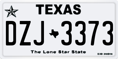 TX license plate DZJ3373