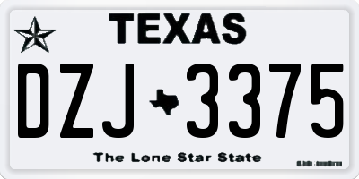 TX license plate DZJ3375