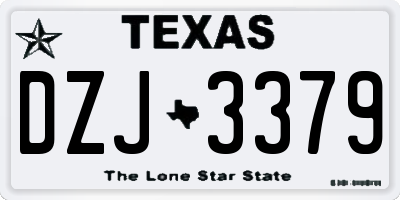 TX license plate DZJ3379