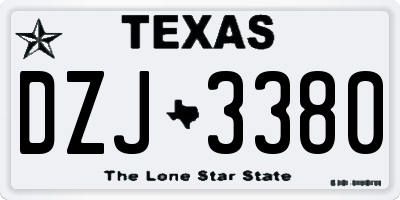 TX license plate DZJ3380