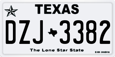 TX license plate DZJ3382